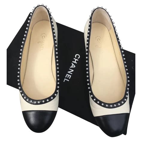 chanel pumps black and white|Chanel pumps with pearl heel.